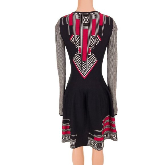 Etro Jacquard Knit Dress Size 44 US 6 Black Multi $925 - Picture 7 of 10